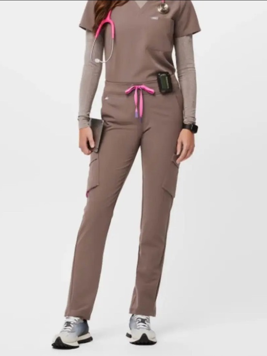 Figs Pants - Figs smokey taupe straight leg yola pant